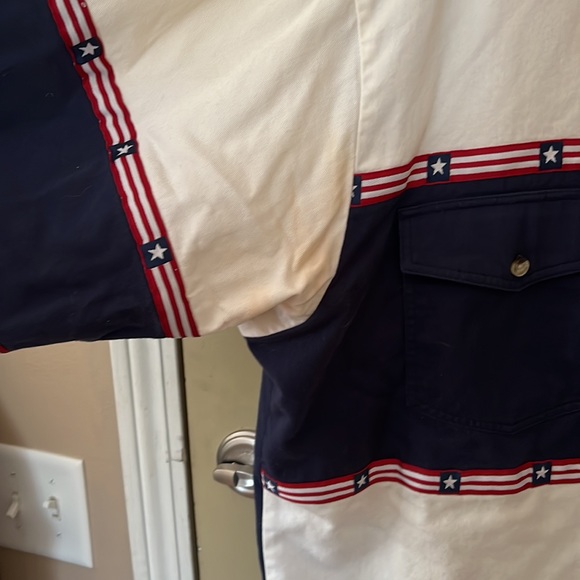 Wrangler Vintage Western Shirt Button Down Long Sleeve Red White and Blue XL - Picture 4 of 5